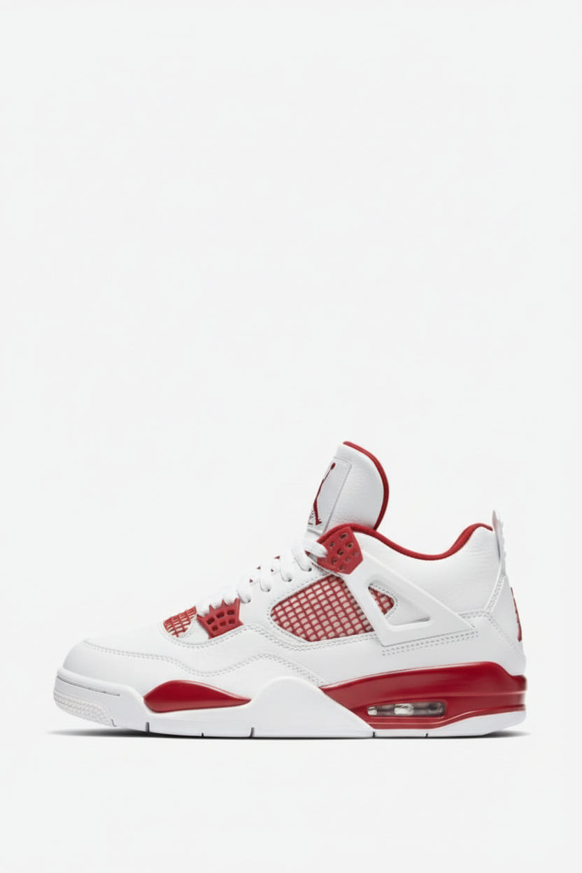 White and red sneaker on a white background